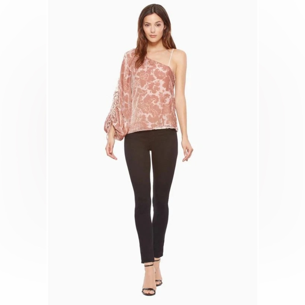 Parker Women’s Cleo Floral Print Blouse Top in Apricot MSRP 198.00